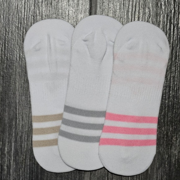 Adidas Women's No Show Socks 3-Stripe‎ Liner Invisible Sneaker Socks 3-Pack - Picture 3 of 3